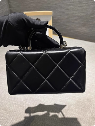 23K复古医生盒子包2024新款时尚菱格手提高级感链条时尚潮流女包