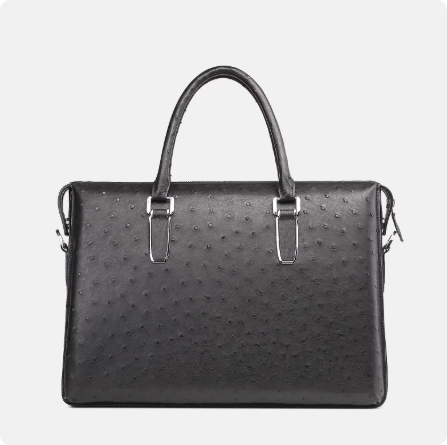 鸵鸟皮男包真皮手提包男士包包单肩斜挎包商务公文包电脑包