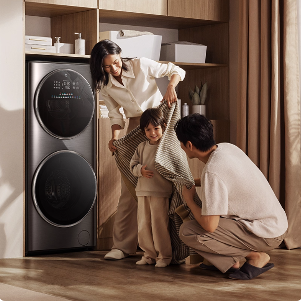 洗烘一体15kg直驱变频双滚筒洗衣机全自动家用大容量