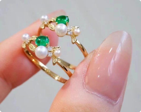 潘杰希尔祖母绿18分18K戒 WG072208918jz