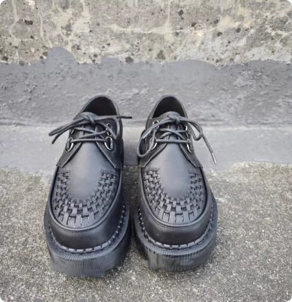 经典英伦风厚底松糕底增高鞋布洛克黑色单鞋潮原宿风学生单鞋女