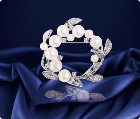 橄榄枝花环珍珠胸针女胸花轻奢高档百搭潮气质